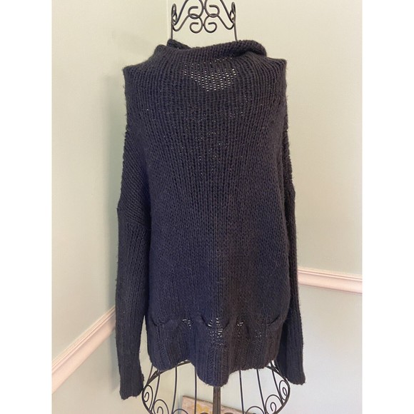 Eileen Fisher Medium M Alpaca Silk Sweater Cable Knit Purple - Picture 1 of 5